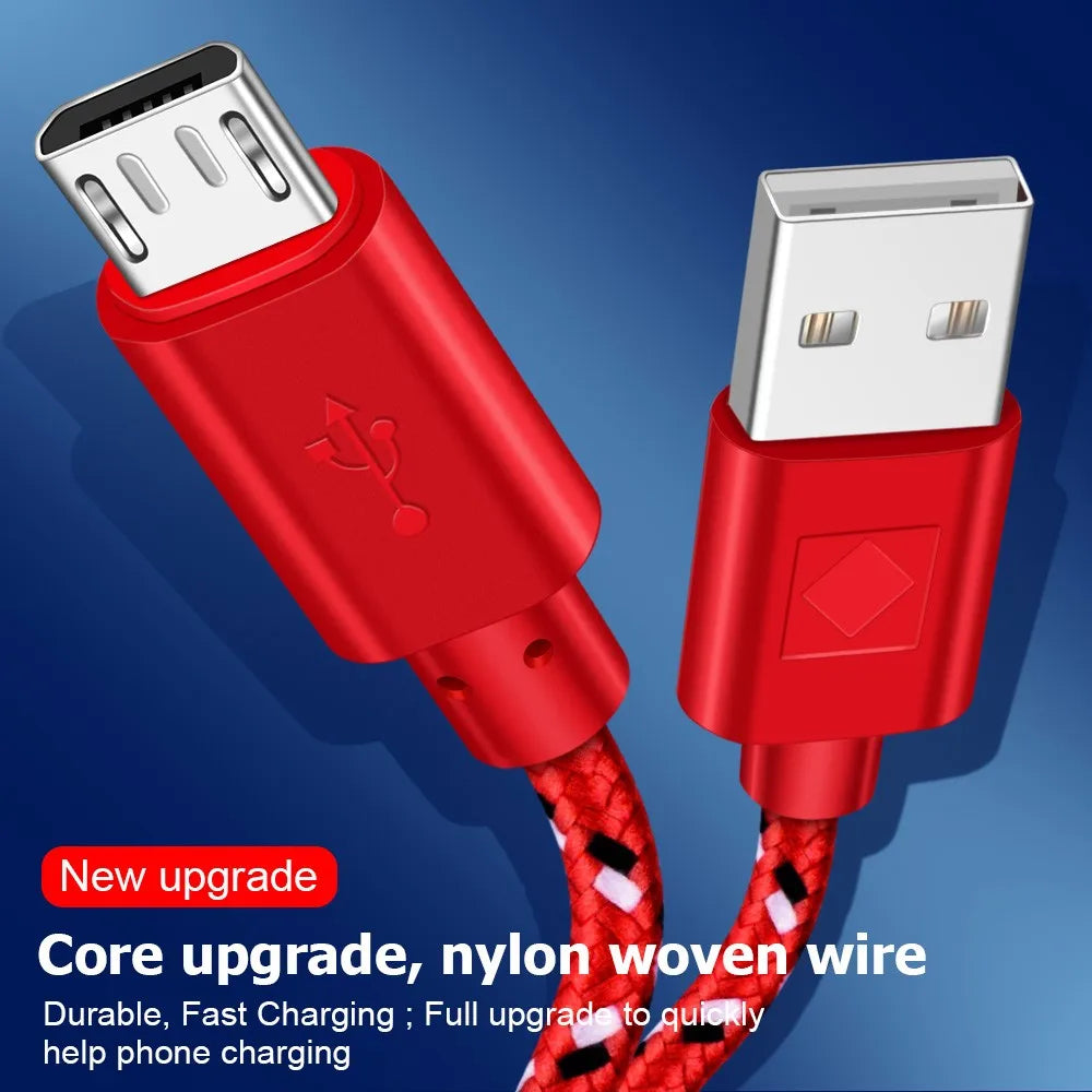 Nylon Braided Micro USB Cable 1m 2m 3m | Android Charger Micro USB Cable QXL