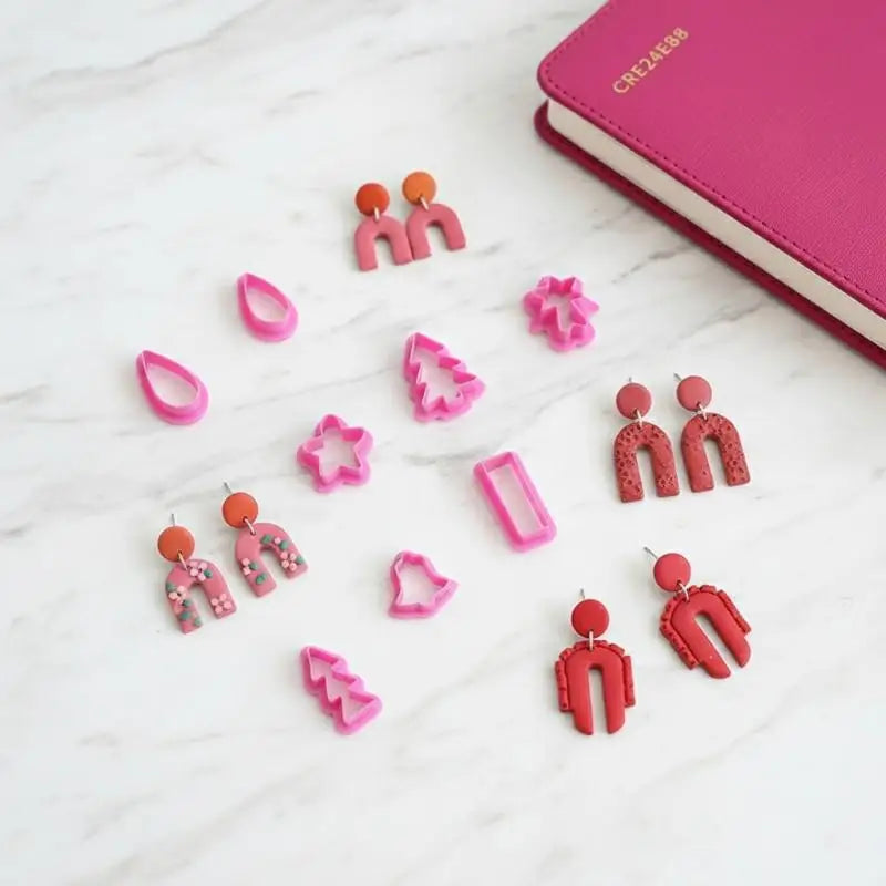 Polymer Clay Earring Cutter Set | Multi-Shape Jewelry Craft Tools Clay Cutter Set QXL