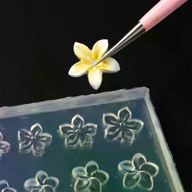 Frangipani Silicone Nail Art Mold | Flower Manicure Template Nail Art Mold QXL