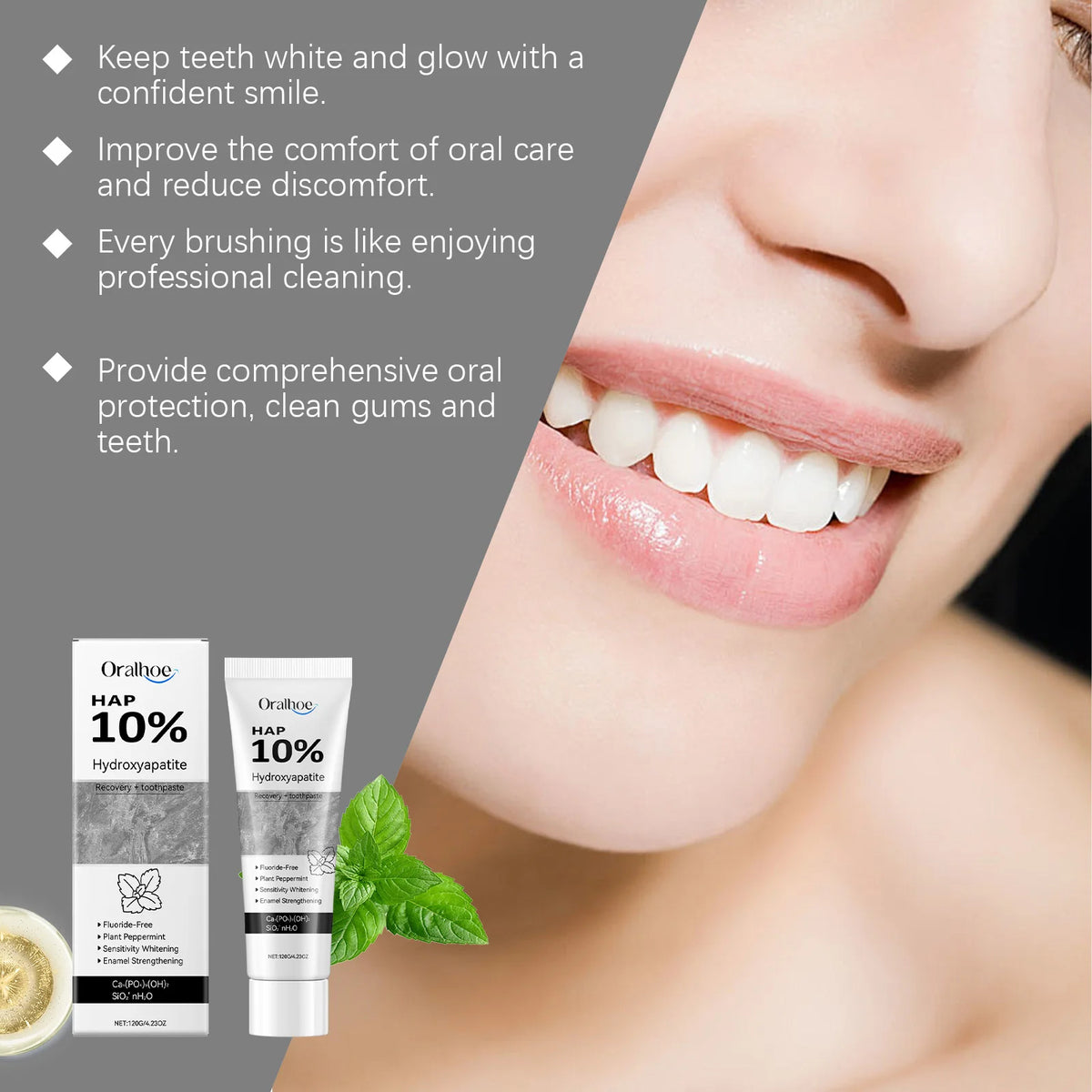 Oralhoe Hydroxyapatite Whitening Toothpaste | Enamel Repair Whitening Toothpaste QXL