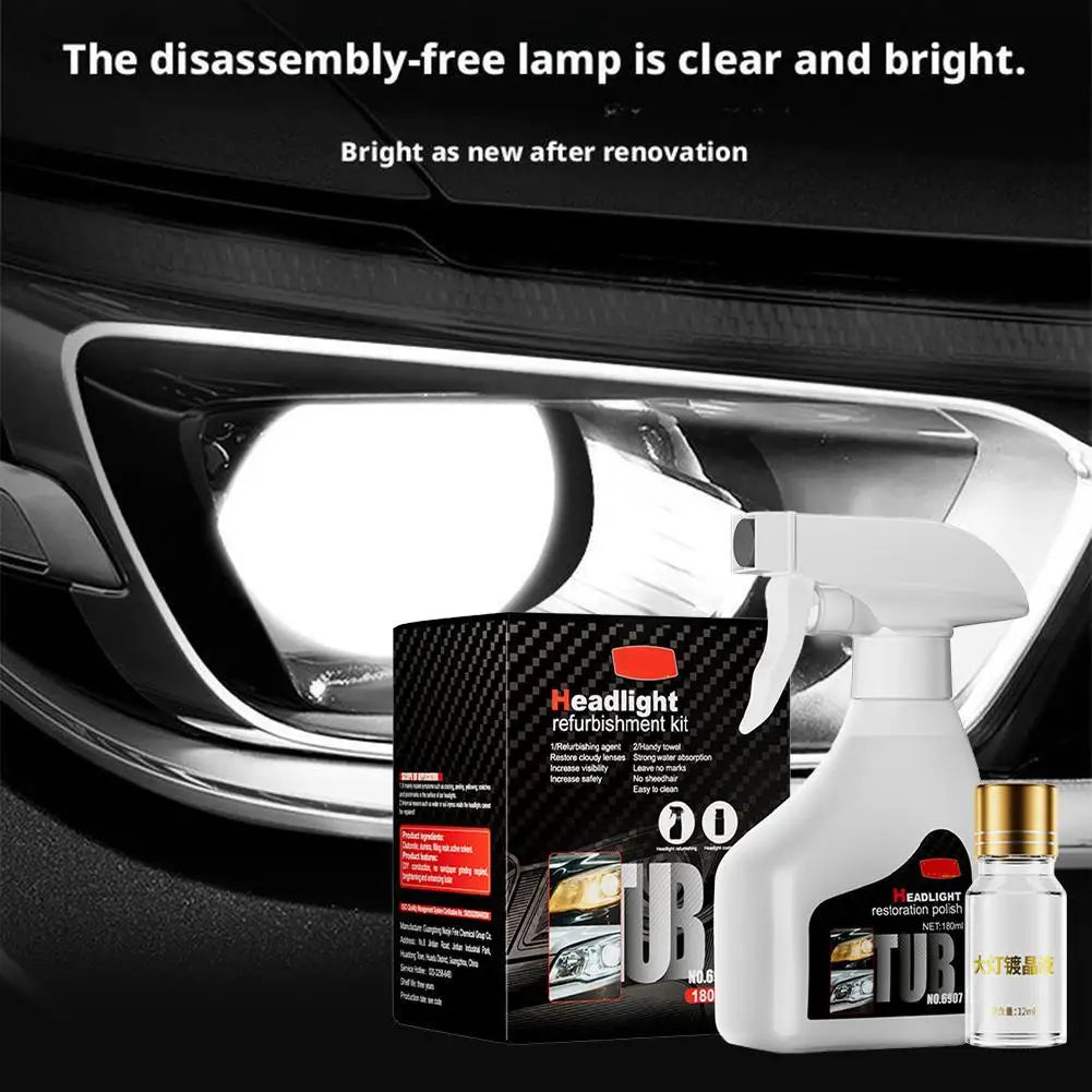 Car Headlight Restoration Kit – Spray, Polish & Scratch Repair Headlight Restoration Kit QXL