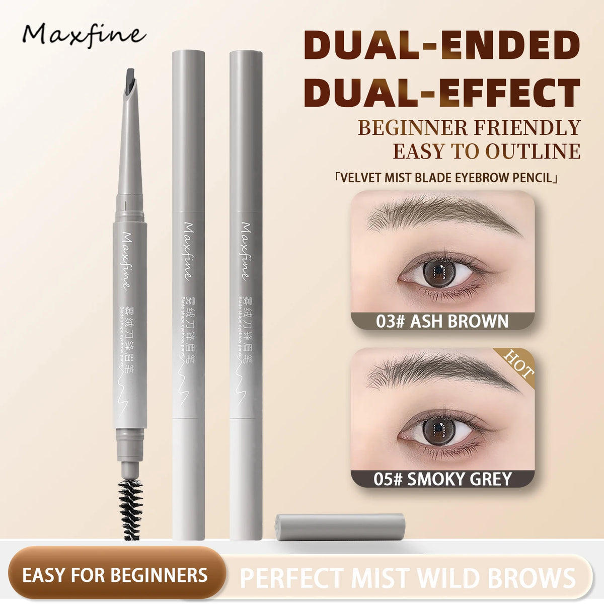Ultra Thin Blade Eyebrow Pencil | Natural Multi-Shade Brow Pen Eyebrow Pencil QXL