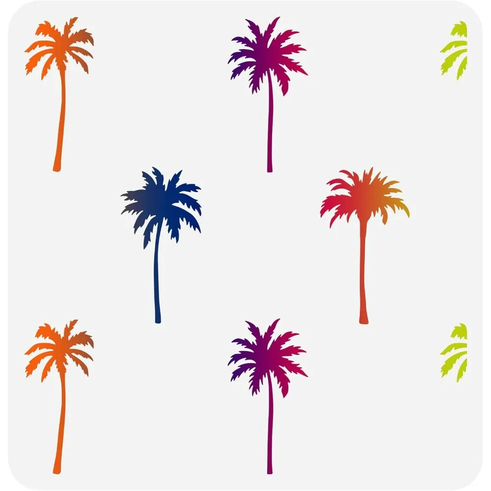 Reusable Palm Tree Stencil 11.8" | Tropical DIY Wall Art Craft Stencil QXL