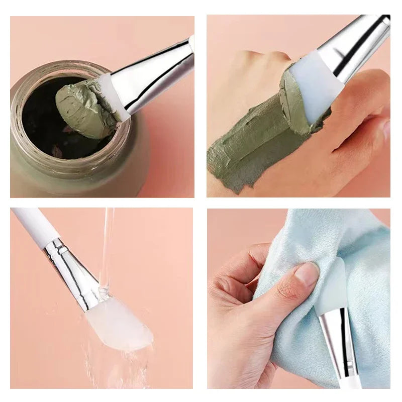 Fireflies 6-Pc Silicone Face Mask Brush Set | Cream & Makeup Silicone Mask Brush QXL