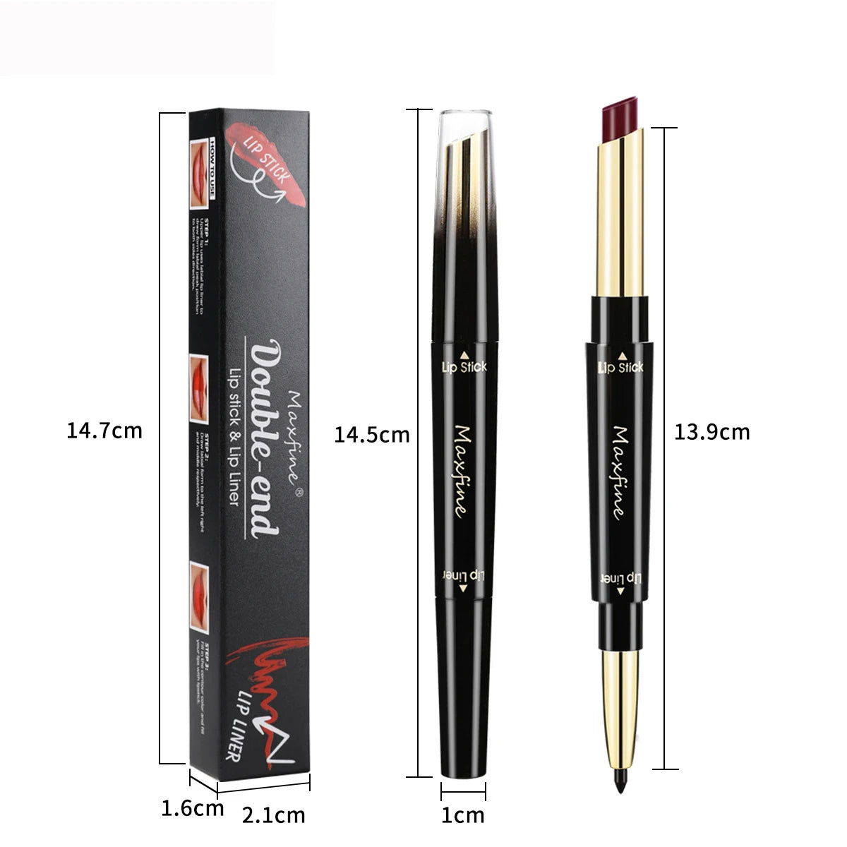 MAXFINE 2-in-1 Matte Lipstick & Lip Liner | Long-Lasting Matte Lipstick Set QXL