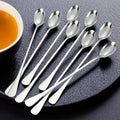 6-Piece Long-Handle Stainless Steel Spoon Set | Dishwasher Safe Spoon Set QXL 6Pcs