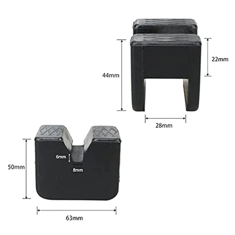 2-Pack Slotted Car Jack Rubber Pads | 3-Ton Universal Adapter Jack Stand Pad QXL