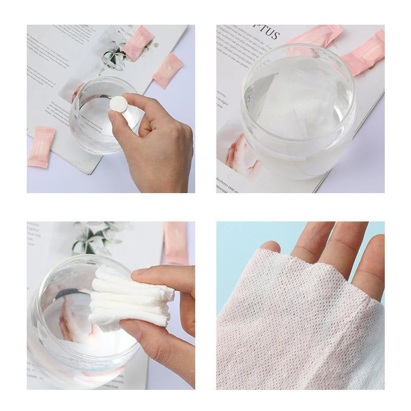 Compressed Disposable Face Towels – 100% Cotton | 50 & 250 Pack Disposable Face Towels QXL