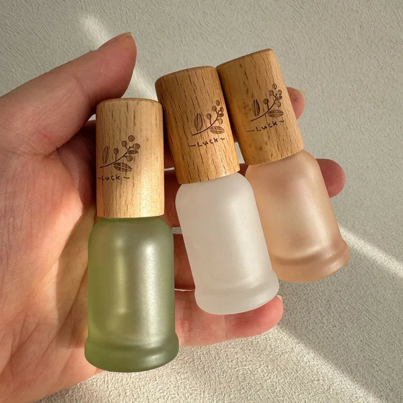 9ml Glass Perfume Atomizer & Roll-On Bottle | Wood Lid Perfume Atomizer Bottle QXL green bottle roll on 1pc