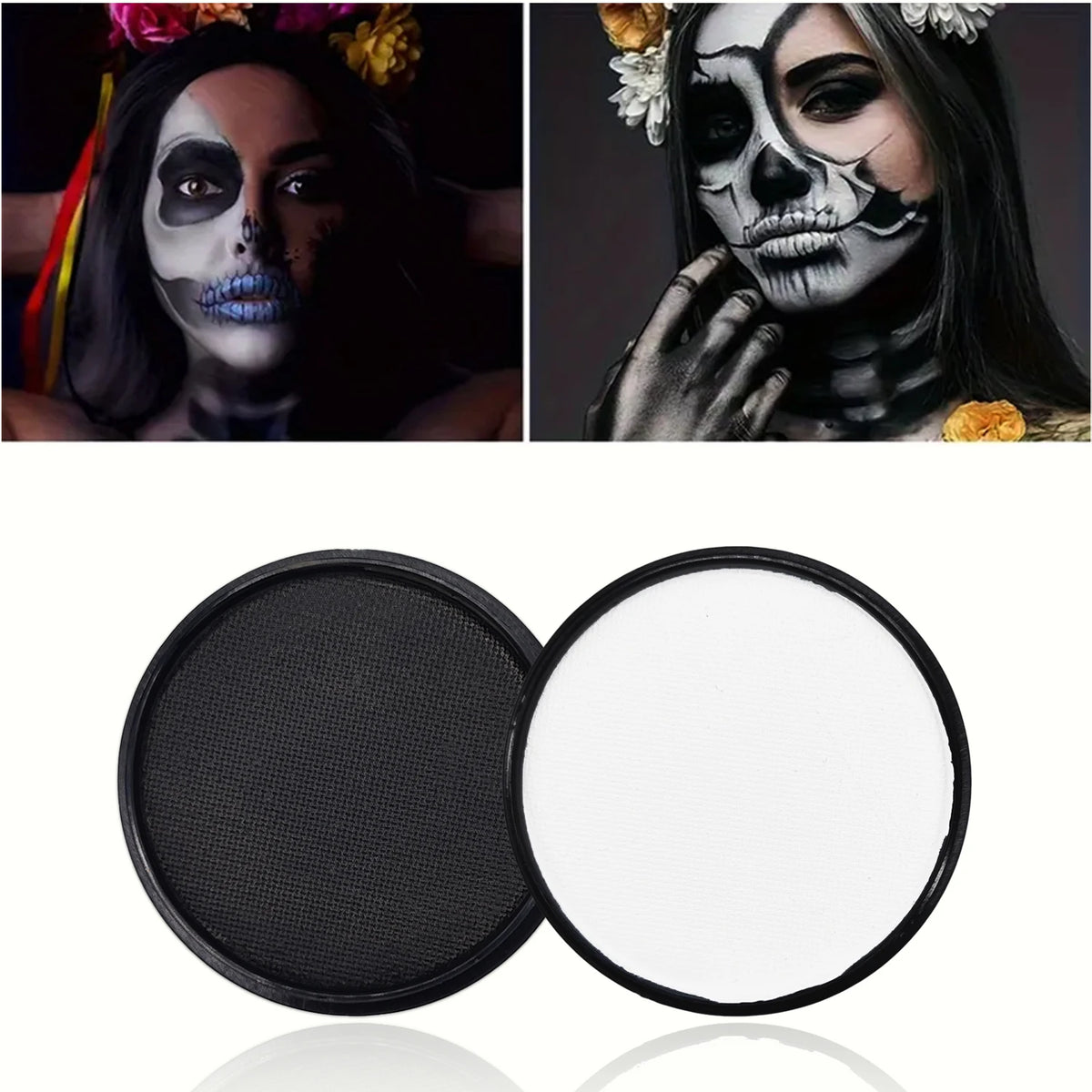 Black & White Face & Body Paint | Halloween Cosplay Stage Makeup Face & Body Paint QXL