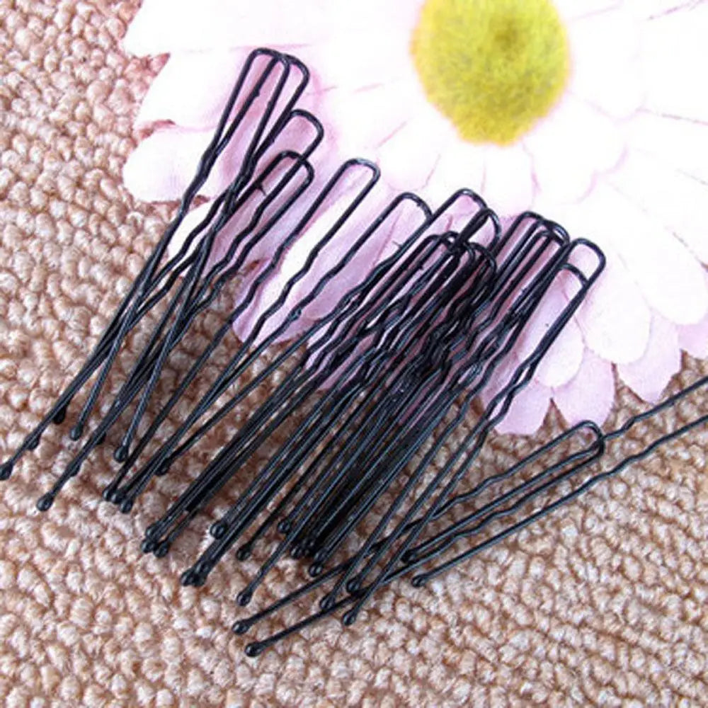 50-Pack Black U-Shaped Wave Hair Pins & Barrette Clips Hair Pins & Clips QXL