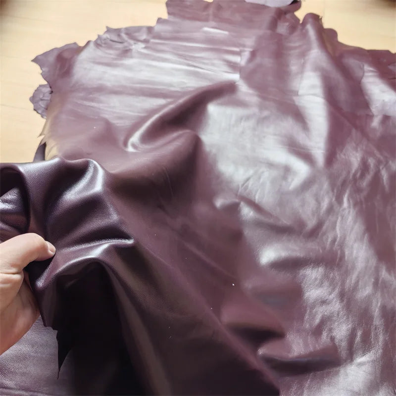 Whole Sheepskin First Layer Leather 0.5/0.6mm DIY Fabric Leather Craft Fabric QXL Brown Purple 10x30cm China Mainland