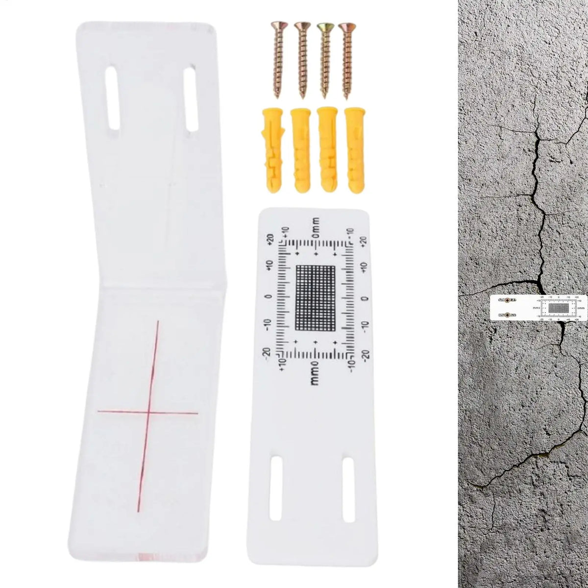 L-Shape Acrylic Crack Monitor | Wall Crack Detection Gauge Crack Monitoring Gauge QXL