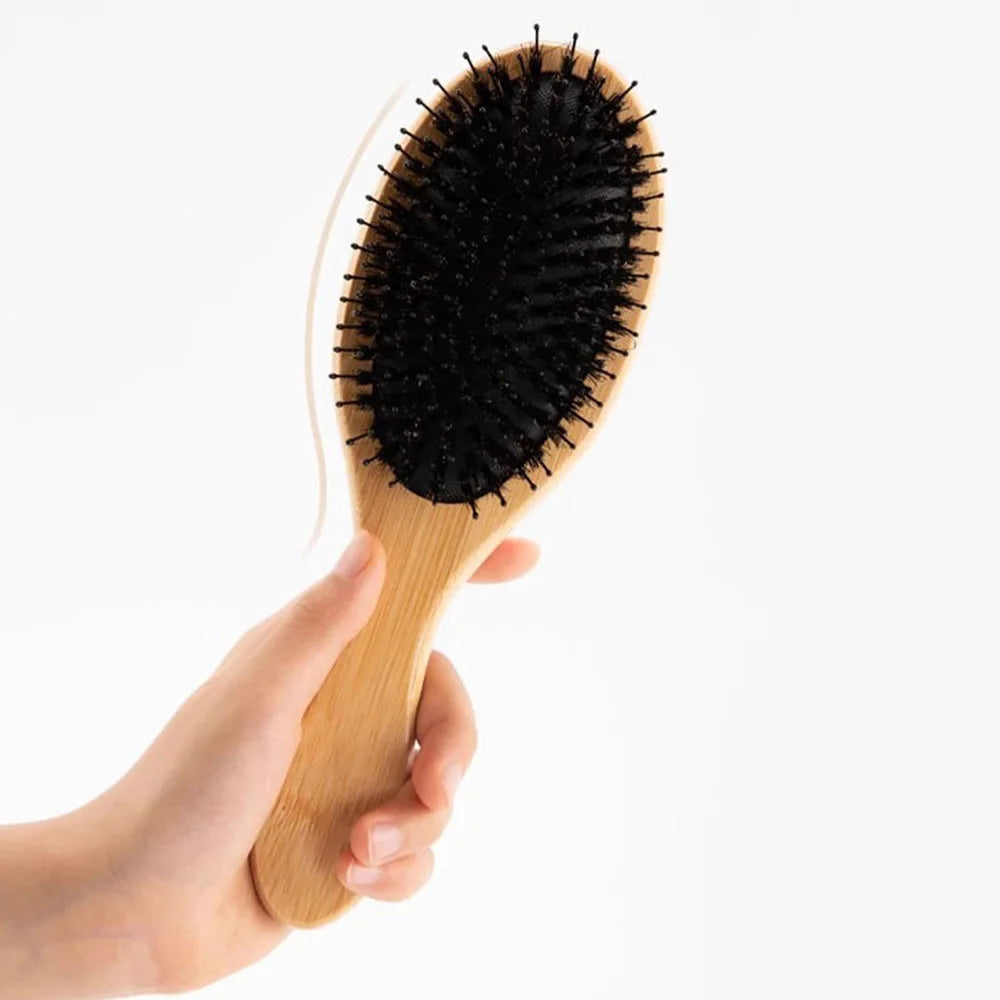 Wooden Soft Bristle Hair Brush – Detangling & Styling Comb Hair Brush & Comb QXL