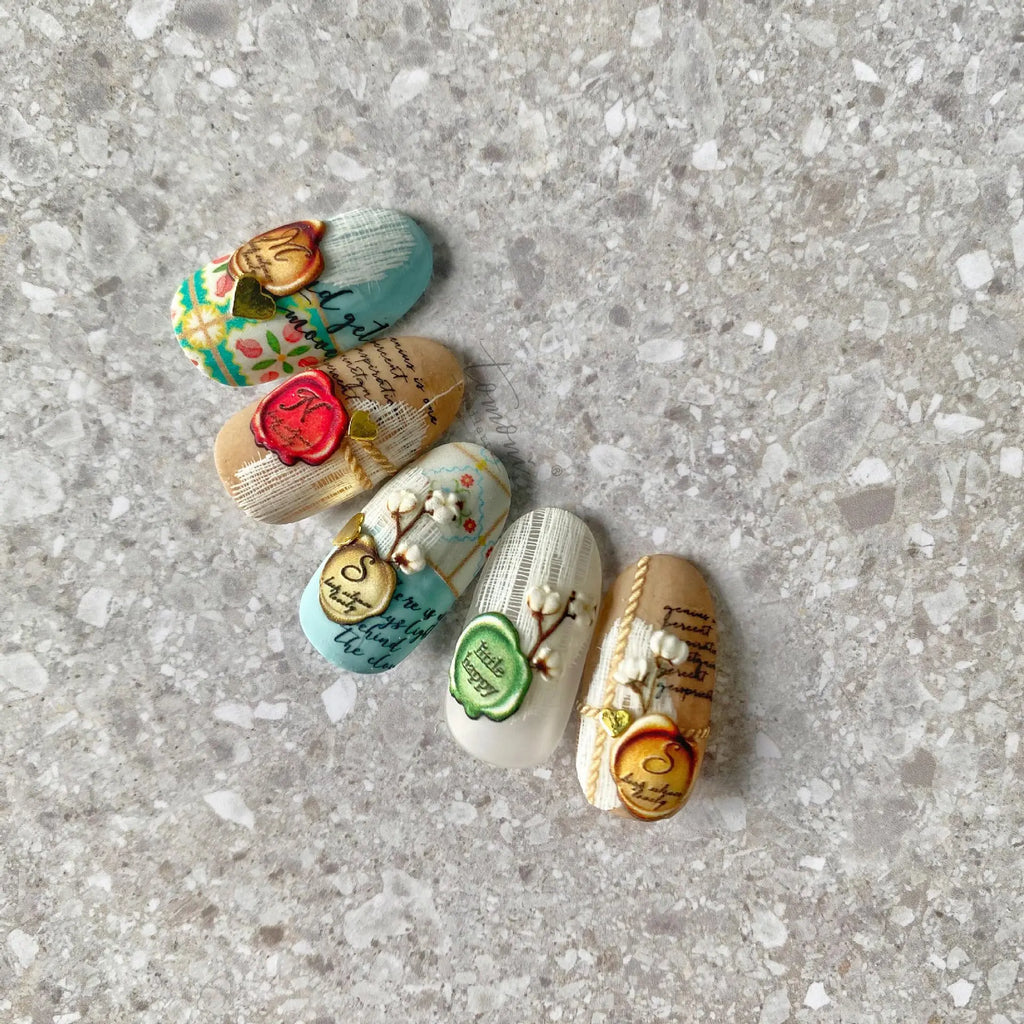 5D Embossed Nail Art Stickers – Butterfly & Bubble Fish Nail Art Stickers QXL