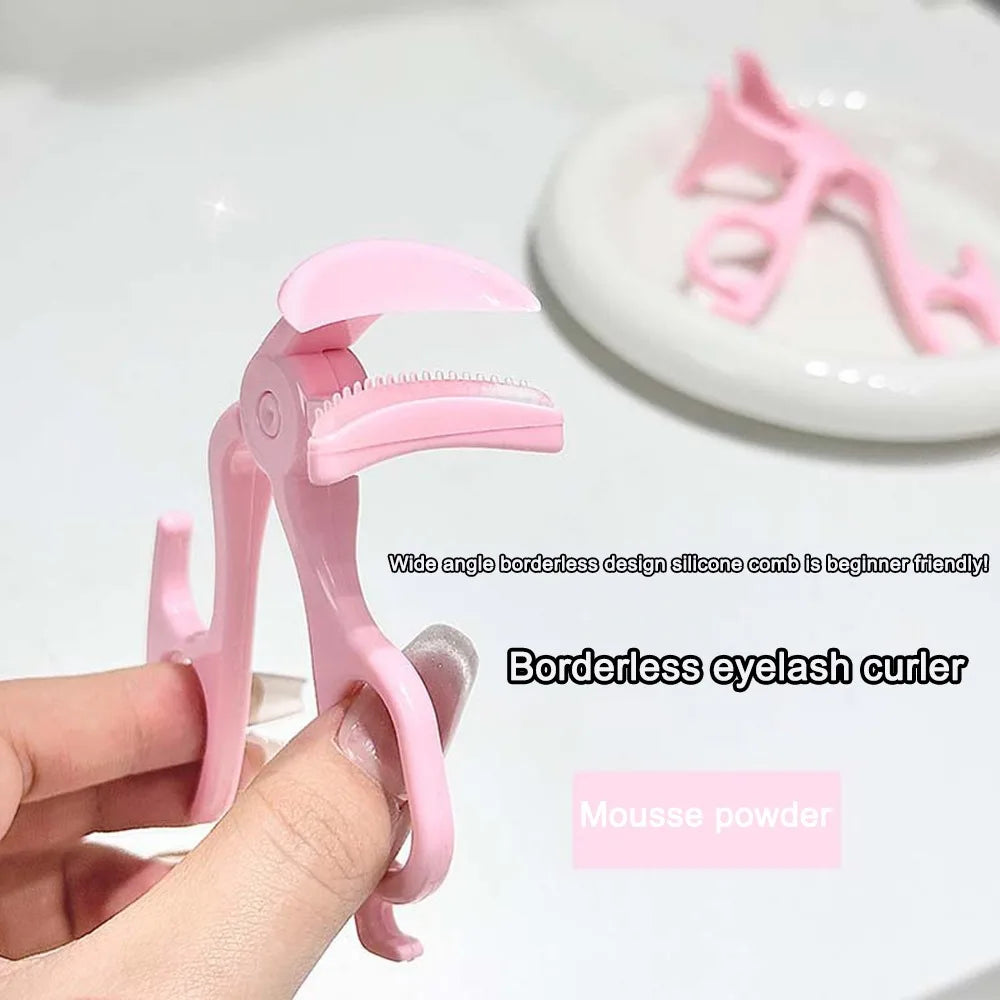 Portable Eyelash Curler | Wide-Angle ABS & Rubber Lash Tool Eyelash Curler QXL Pink