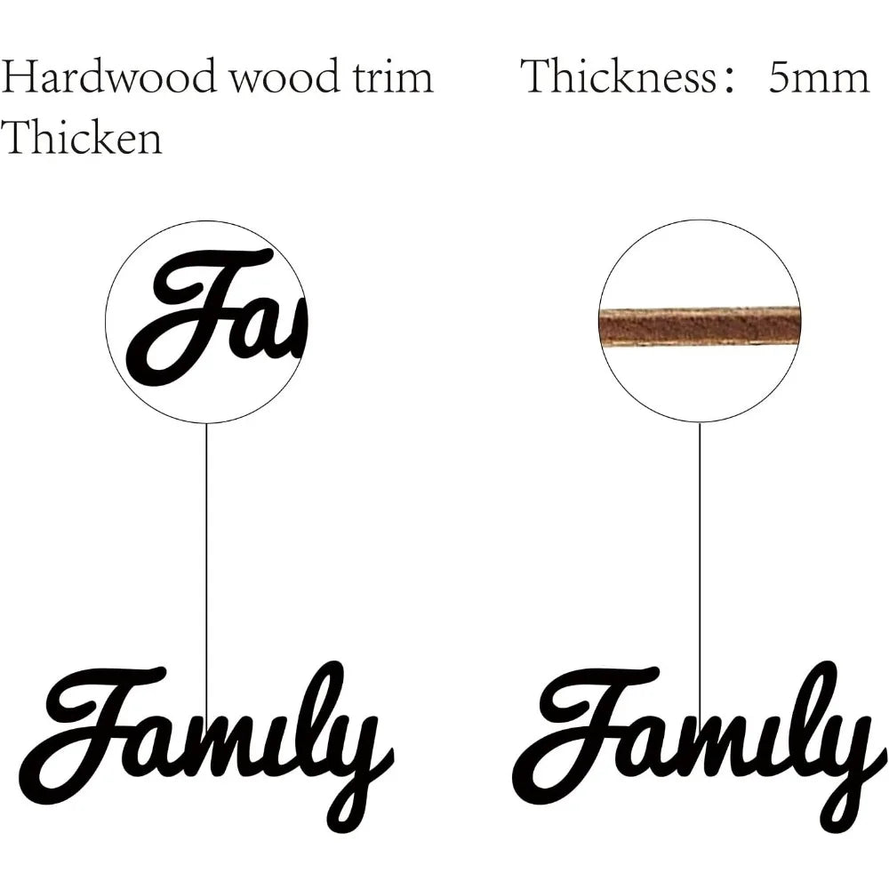 Laser Cut Unfinished Wood Family Sign – Rustic Wall Décor Wood Wall Sign QXL