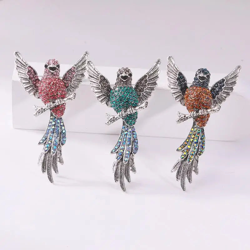 Full Crystal Hummingbird Brooch for Women | Luxury Animal Pin Crystal Animal Brooch QXL
