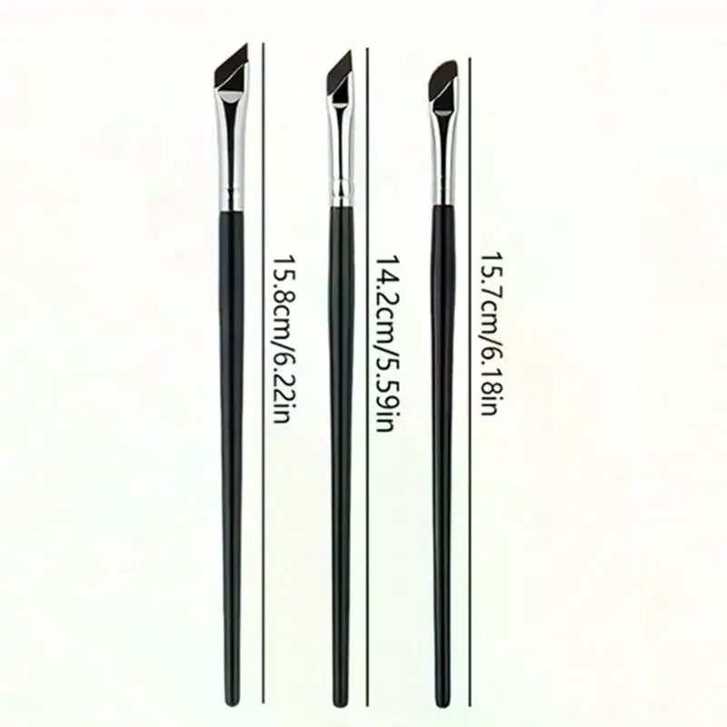 3-Pack Angled Eyeliner Brushes | Precision Blade Tip Makeup Eyeliner Brush Set QXL