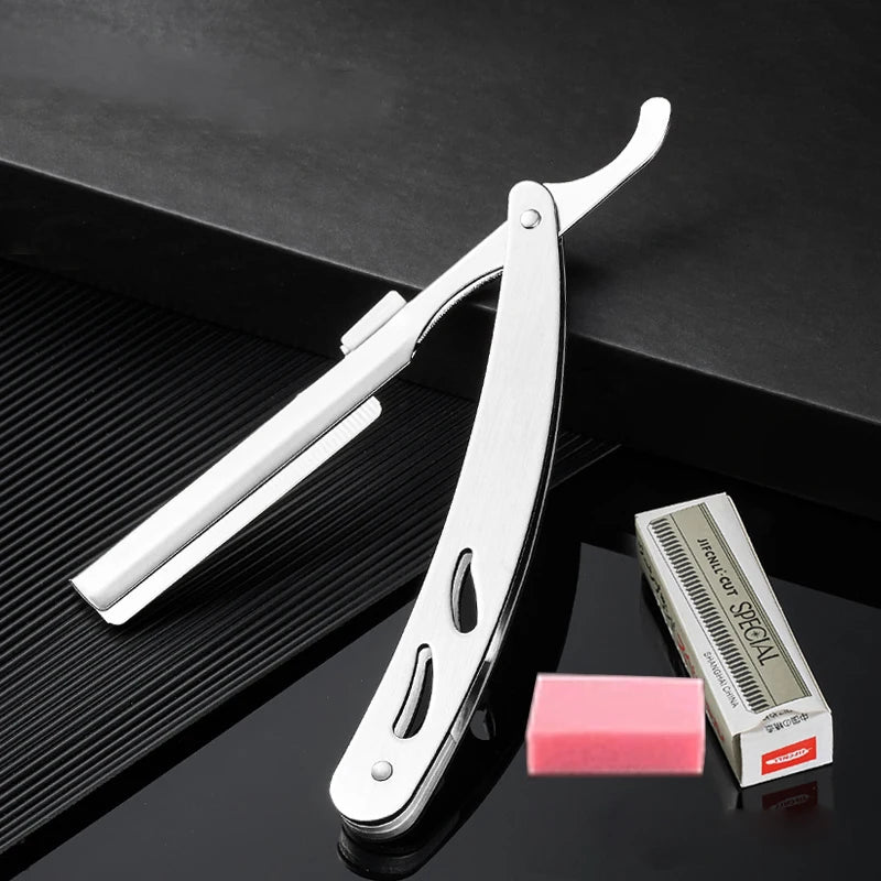 Folding Straight Edge Razor | Stainless Steel Barber Shaver Straight Edge Razor QXL