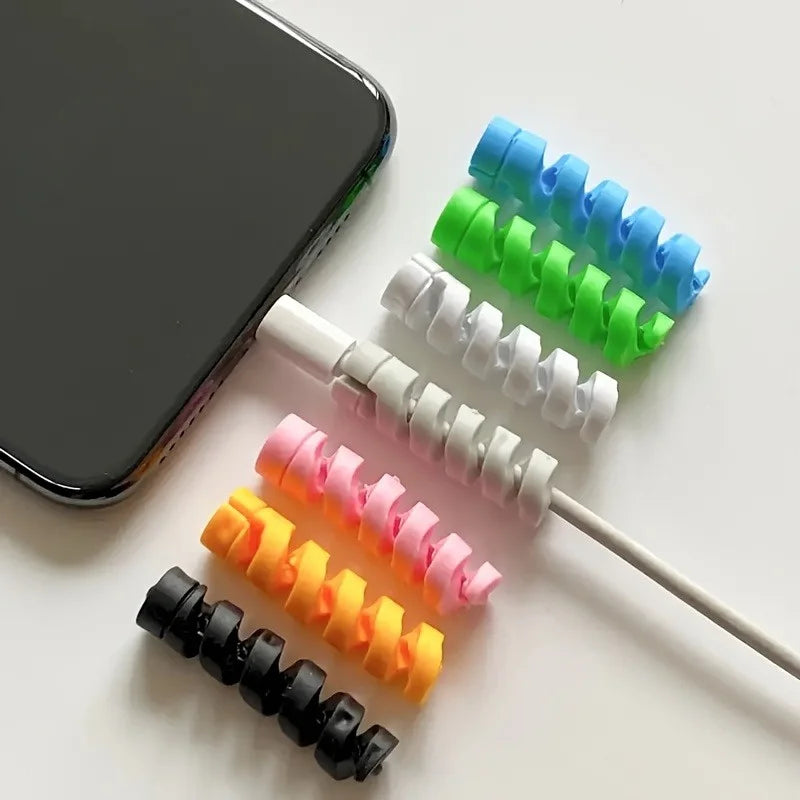 Silicone Spiral Cable Protector Sleeve | Charging Cable Winder Cable Protector Sleeve QXL