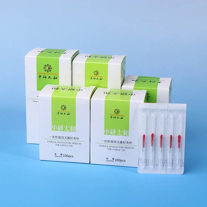 100-Pack Sterile Disposable Acupuncture Needles + Guide Tubes Acupuncture Needles QXL