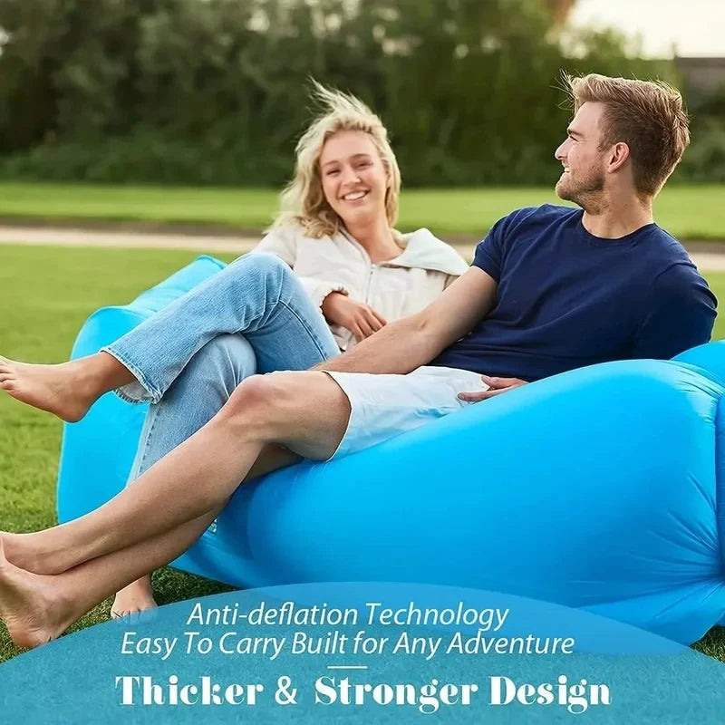 Portable Inflatable Lounger Sofa | Folding Outdoor Camping Couch Inflatable Outdoor Lounger QXL