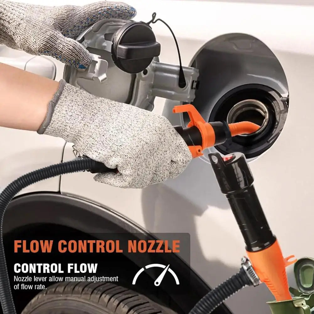 Battery-Powered Fuel Transfer Pump | Gas & Oil with Flow Nozzle Fuel Transfer Pump QXL