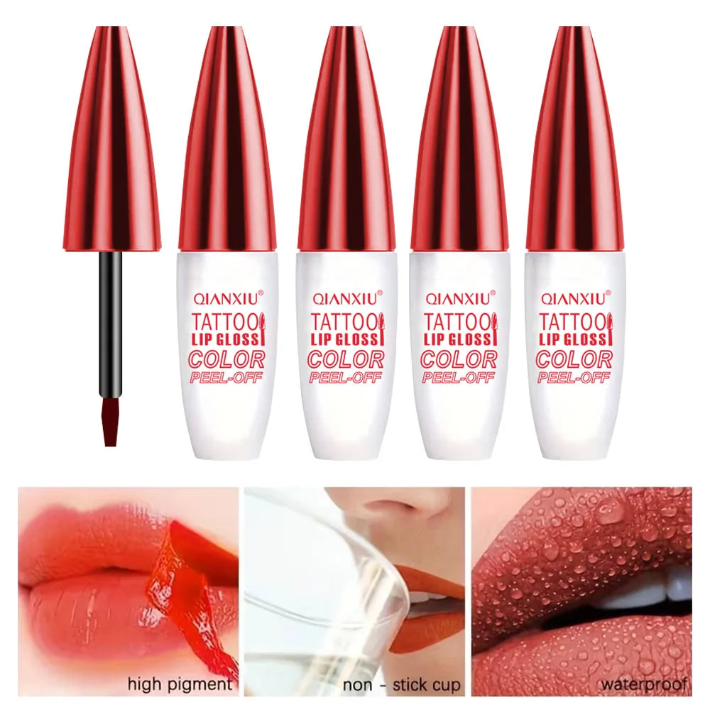 4-Color Peel-Off Lip Gloss | Water-Resistant Long-Lasting Peel-Off Lip Gloss QXL