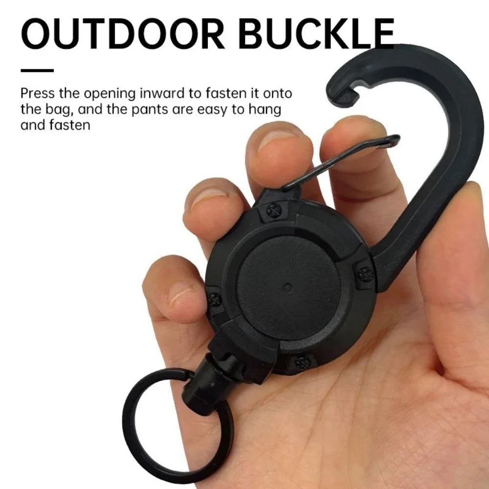 Retractable Badge Reel Carabiner Clip – Steel Wire Rope 1/5 Pack Retractable Badge Reel QXL