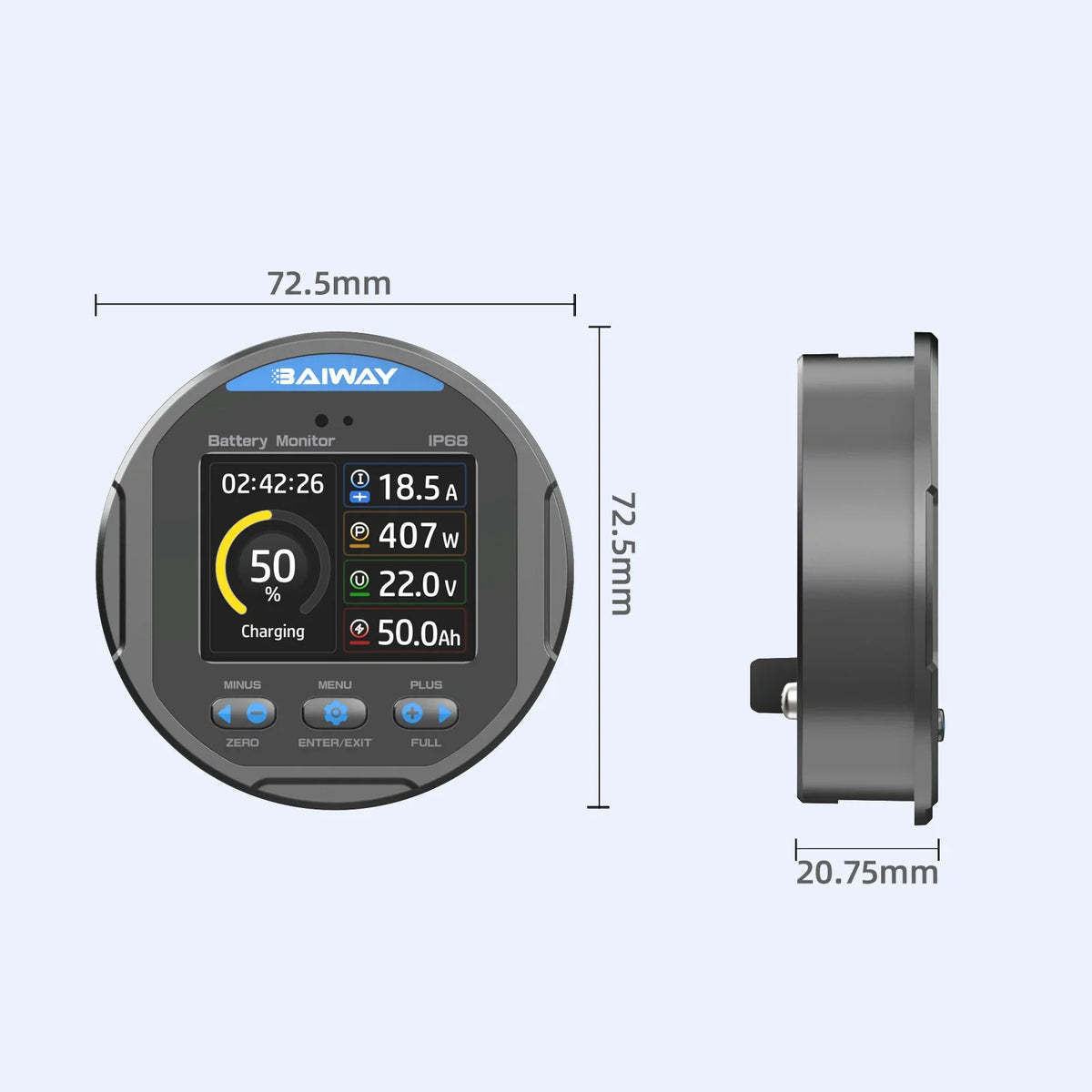 TR24 IP68 Waterproof Battery Capacity Tester | Coulomb Meter LCD Battery Capacity Tester QXL