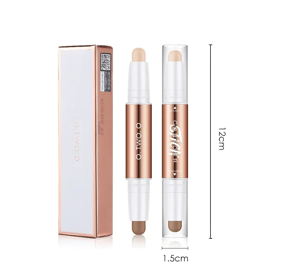 O.TWO.O Double-Headed Contour & Highlighter Stick | Matte Pen Contour Highlight Stick QXL