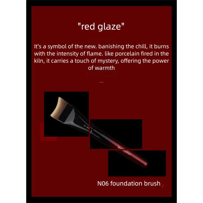 Flat-Head Foundation Brush Set with Palette & Cleaner Foundation Brush Set QXL