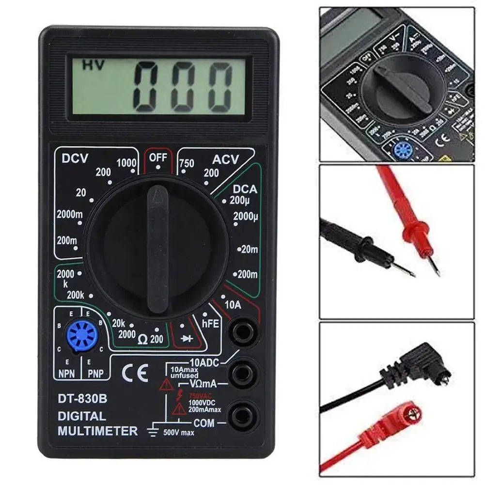 DT830B Digital Multimeter – AC/DC Voltmeter & Ohm Meter Digital Multimeter QXL