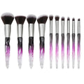 10-Pc Crystal Diamond Handle Makeup Brush Set | Full Face Makeup Brush Set QXL Amethyst Diamond 10