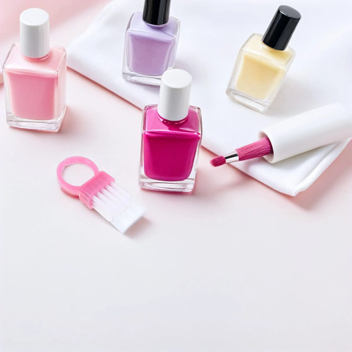 90-Pack Soft Nail Dust Cleaning Brush Rings | Manicure Tool Nail Cleaning Brush QXL