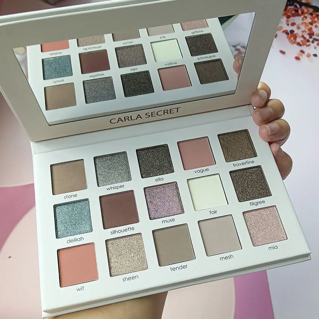 15-Color Eyeshadow Palette | Matte & Shimmer Milk Tea Tones Eyeshadow Palette QXL