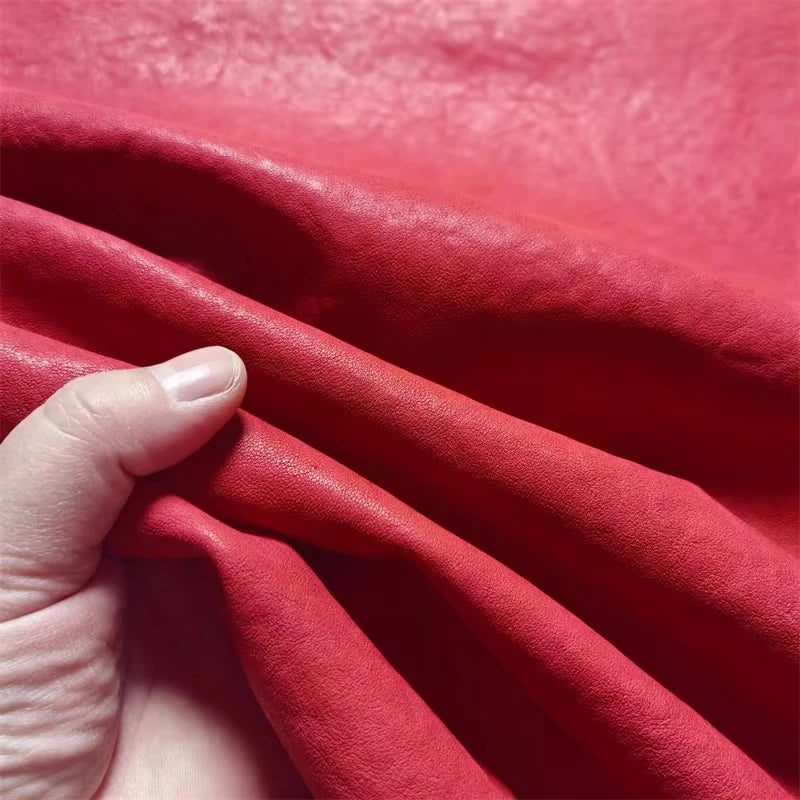 Red Embossed Sheepskin Leather 1.2–1.3mm | DIY Craft Fabric Leather Craft Fabric QXL