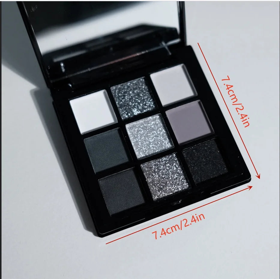 9-Color Waterproof Eyeshadow Palette | Matte & Shimmer Smoky Eyeshadow Palette QXL
