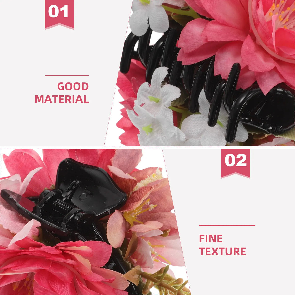 3D Flower Rose Hair Claw Clip | Floral Barrette for Women Floral Hair Claw Clip QXL