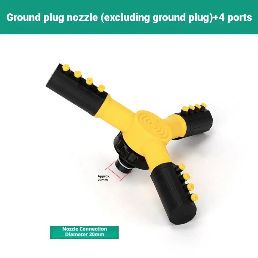360° Rotating Garden Sprinkler | 3-Arm Irrigation & Ground Spike Garden Sprinkler QXL