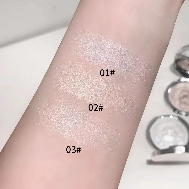 Lion Series Highlighter Powder | Pearlescent Shimmer Compact Face Highlighter Powder QXL
