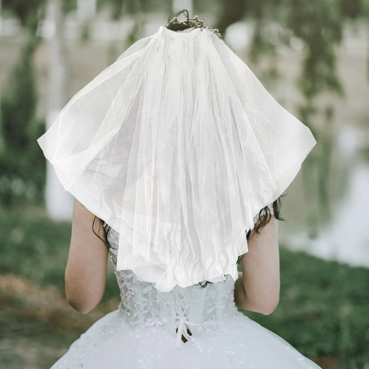 Bride Headband with Veil | Elegant Bridal Headdress Bridal Headband Veil QXL