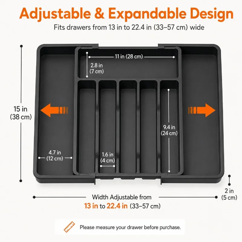 Expandable 8-Compartment Cutlery Organizer | Drawer Tray Cutlery Drawer Organizer QXL