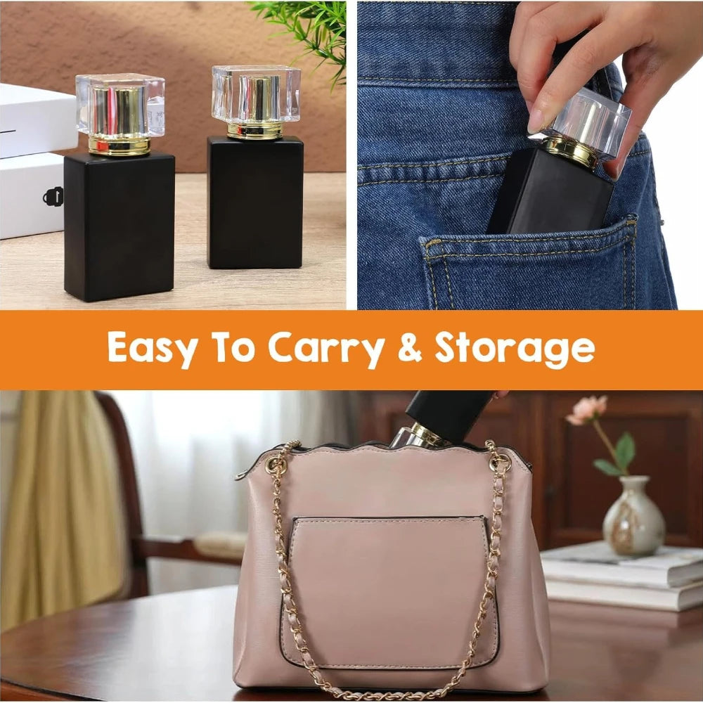 8-Pack 30ml Black Glass Fine Mist Refillable Perfume Spray Bottles Perfume Spray Bottle QXL