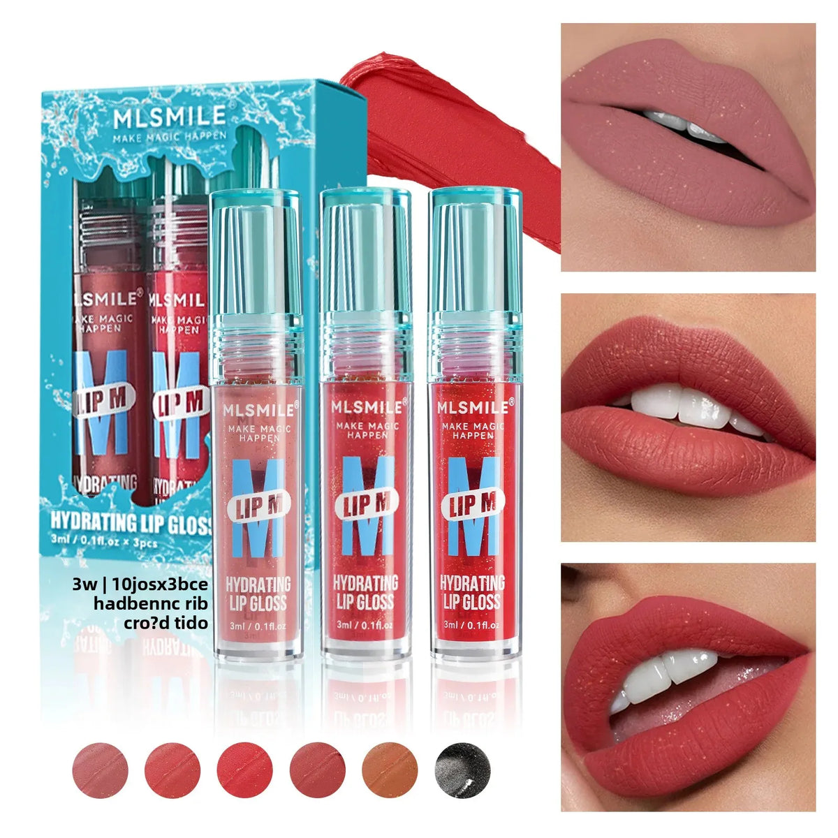 MLSMILE Pearl Lip Glaze – Matte Velvet, Waterproof & Moisturizing Liquid Lip Gloss QXL