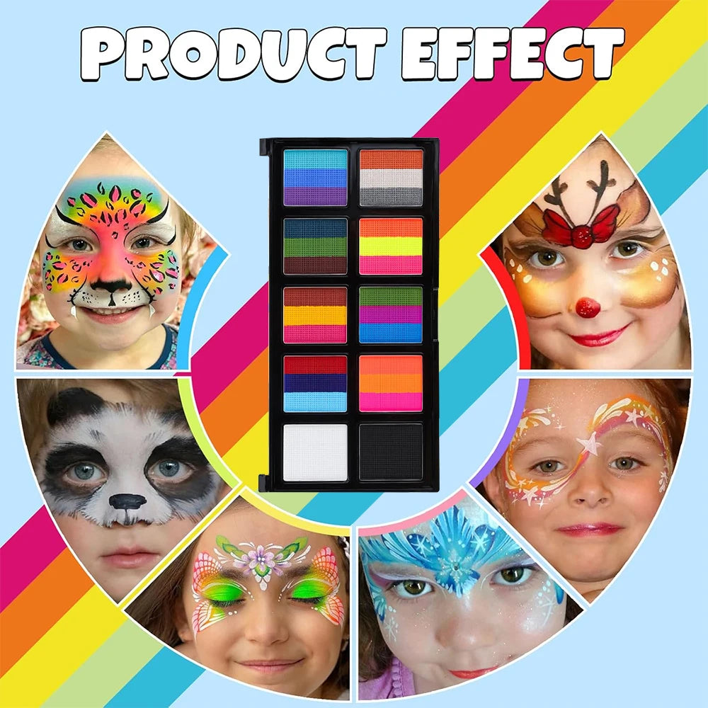 VERONNI 10-Color Face & Body Paint Kit | Kids & Adults Face & Body Paint Kit QXL