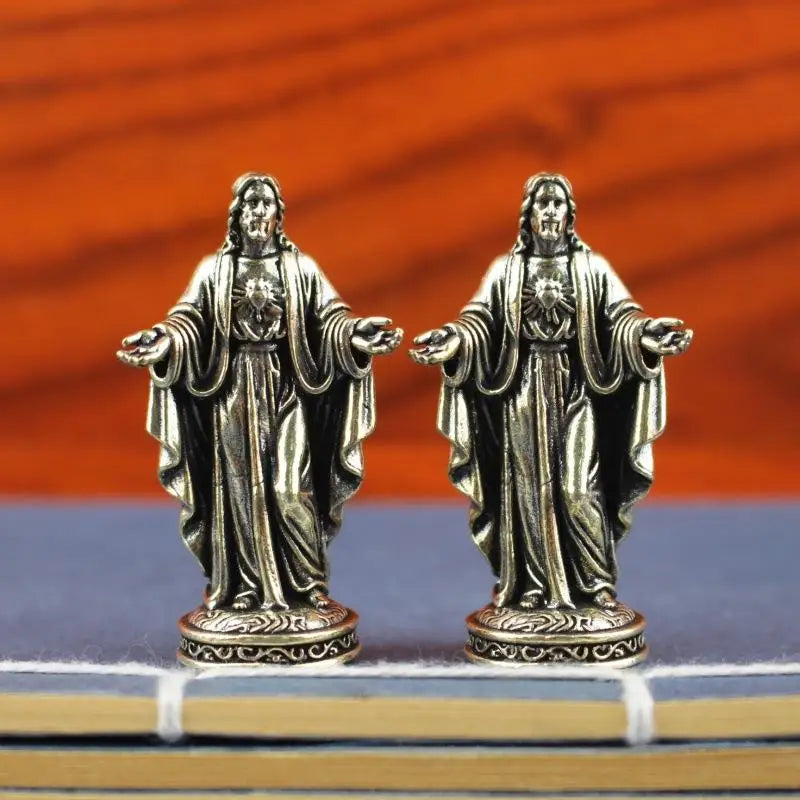 Handmade Brass Deity Figurine | Vintage Tibetan Desktop Statue Brass Deity Figurine QXL