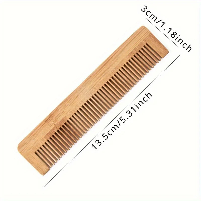 Bamboo Wide-Tooth Detangling Comb | Scalp Massage Hair Tool Bamboo Hair Comb QXL