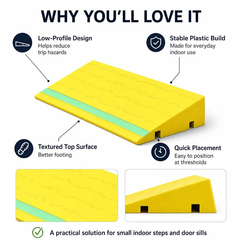 Indoor Threshold Ramp | Plastic Doorway Slope & Glow Strip Threshold Ramp QXL
